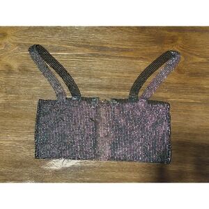 Unbranded Silver Rhinestone Crop‎ Top Women's Size Unknown